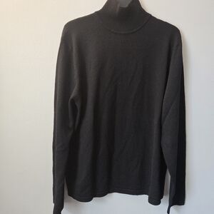 III State 100% Extra Fine Merino Wool Mens Large Black Turtleneck Shirt